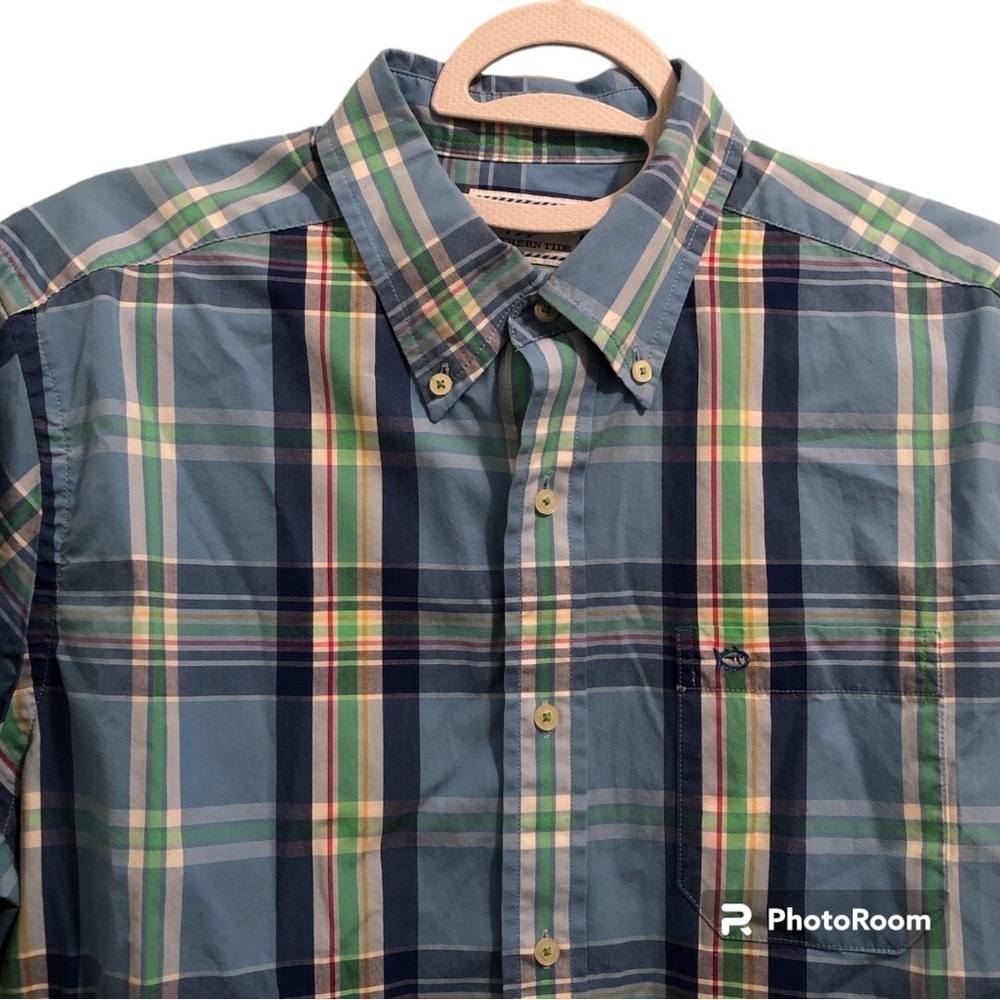 Southern Tide Mens Plaid Button Down Shirt Size M